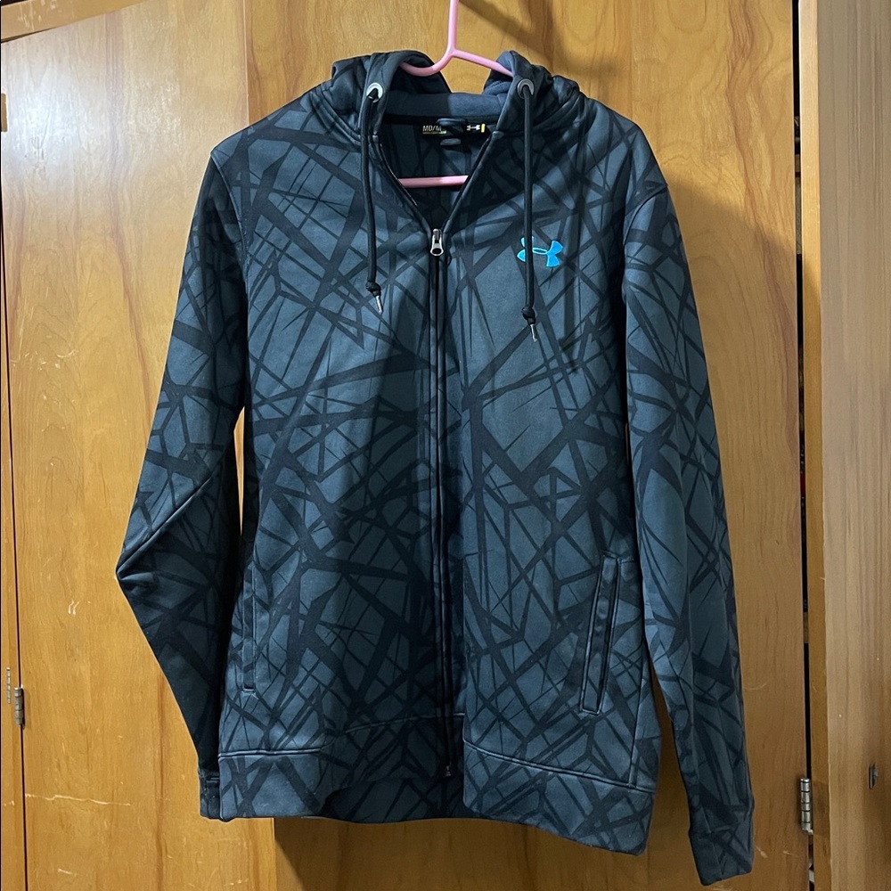Under Armour Black Hoodie with Blue Logo